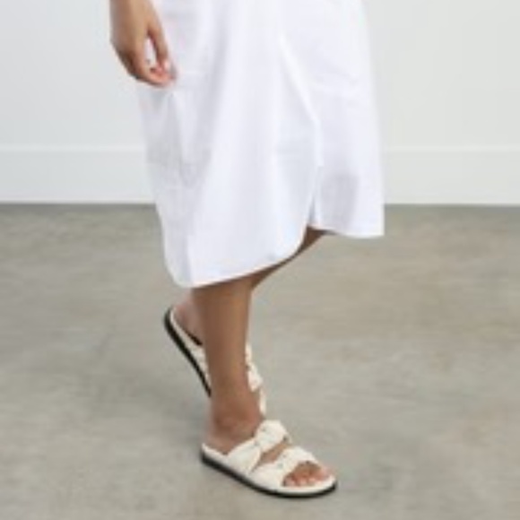 NEW Dear Frances Tye Slide Sandal in Chalk Cream 9 - Picture 2 of 10